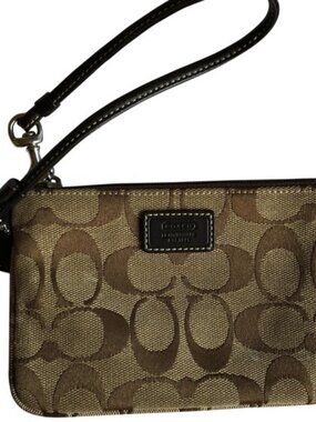 Coach small brown wristlet